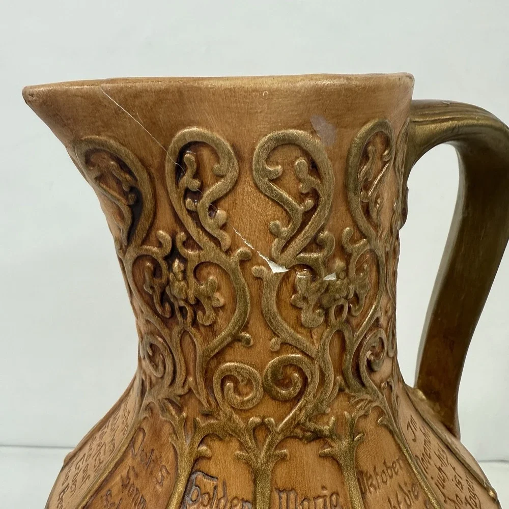 Vintage Atlantic‎ Mold German Biblical Art 70's Ceramic Pouring Pitcher 12